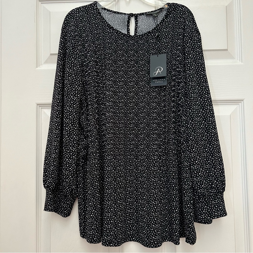Adrianna Papell Black and White Blouse